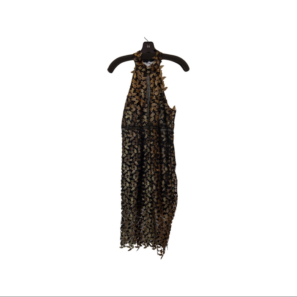 Bardot black and gold cocktail dress